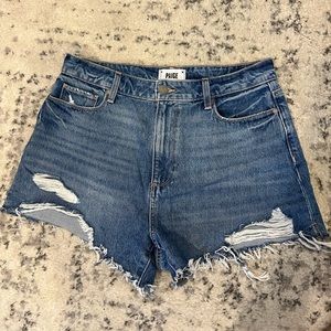 Paige medium wash denim shorts